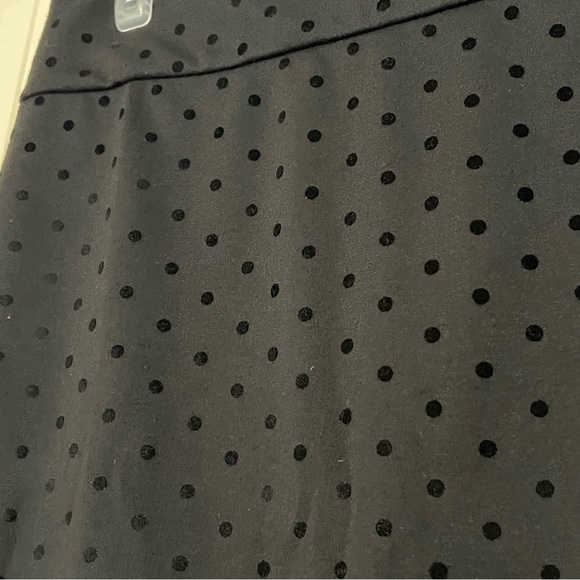 Black Pencil Skirt with Polka Dot Pattern - Picture 3 of 4